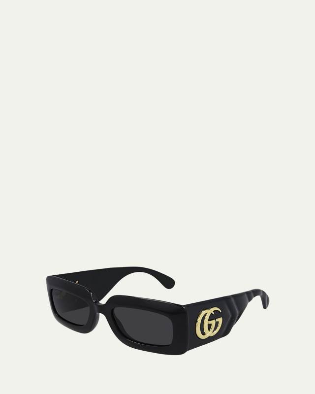 Oversized Rectangular Acetate Sunglasses